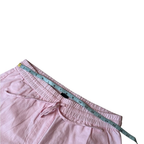 J. Crew Linen Blend Pull On Drawstring Cuffed Ankle Pants in Pale Pink Preppy - Picture 11 of 14
